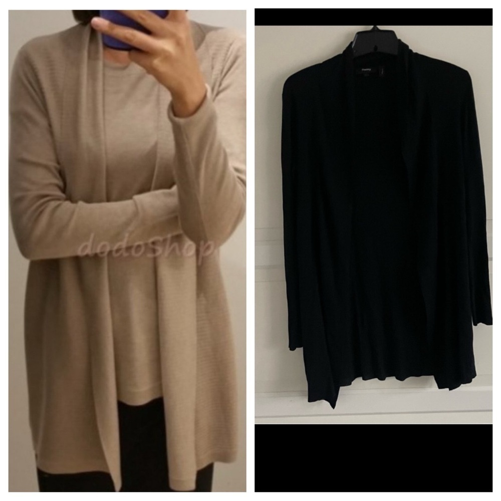 Theory Black Dorinsa O_ Honey Black Silk Blend Cardigan Sweater 20537